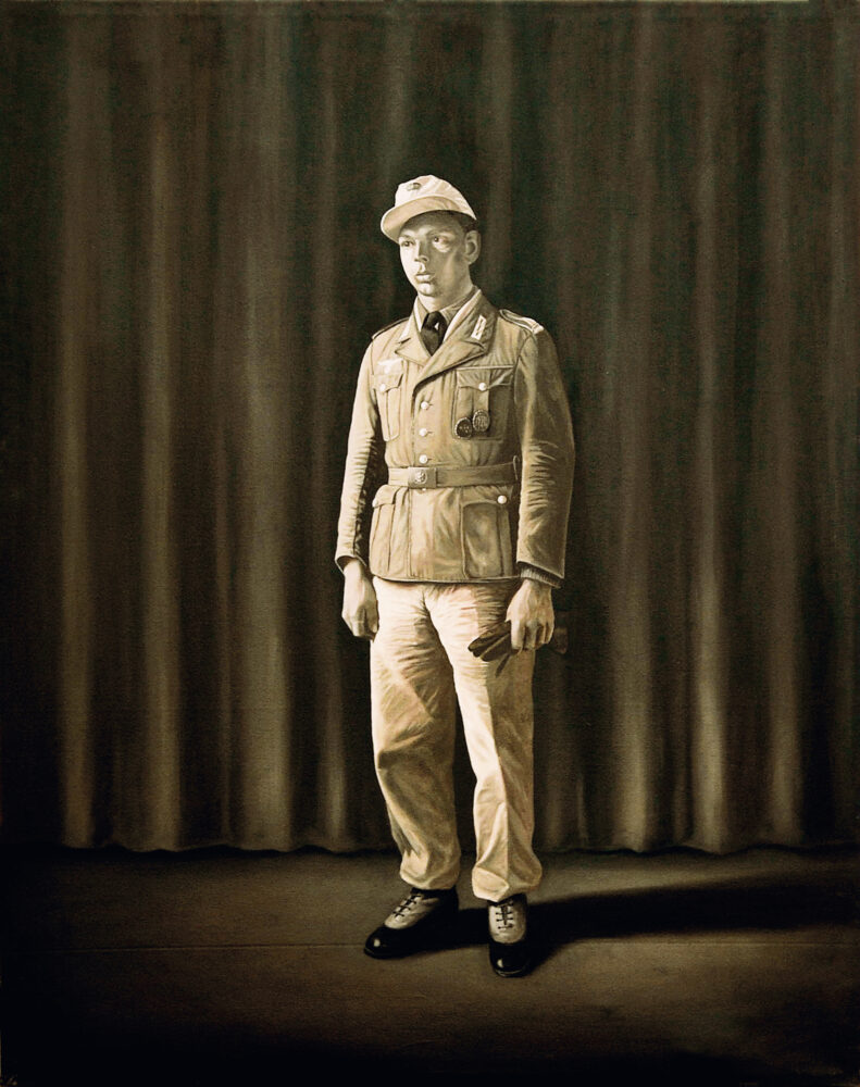 Soldier with Plate, Ahmad Rafi 2009, oil on canvas, 110 x 138 cm